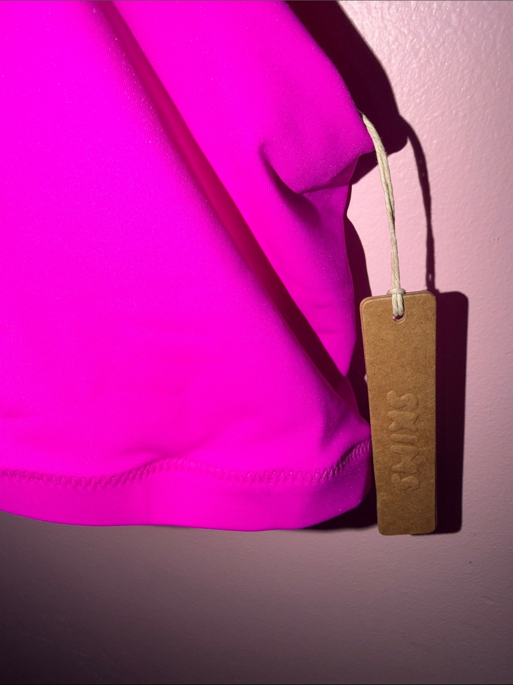 SKIMS Hot Pink Zippered Swim Crop Top - Picture 2 of 3